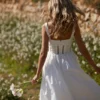 Perle White Lace Trim Midi Dress