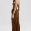 Persephone Coffee Velvet Strapless Corset Maxi Dress Persephone Coffee Velvet Strapless Corset Maxi Dress