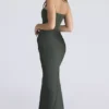 Persephone Emerald Green Crepe Strapless Corset Maxi Dress Persephone Emerald Green Crepe Strapless Corset Maxi Dress