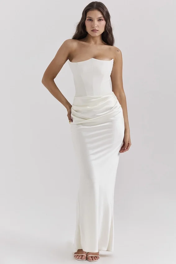 Persephone Ivory Strapless Corset Dress Persephone Ivory Strapless Corset Dress