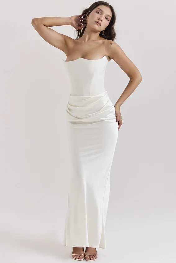 Persephone Ivory Strapless Corset Dress Persephone Ivory Strapless Corset Dress
