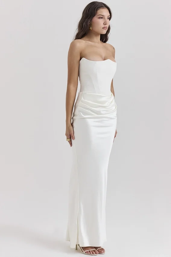 Persephone Ivory Strapless Corset Dress Persephone Ivory Strapless Corset Dress