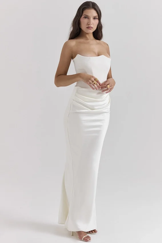 Persephone Ivory Strapless Corset Dress Persephone Ivory Strapless Corset Dress