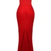 Persephone Scarlet Strapless Corset Maxi Dress Persephone Scarlet Strapless Corset Maxi Dress