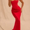 Persephone Scarlet Strapless Corset Maxi Dress Persephone Scarlet Strapless Corset Maxi Dress