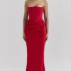 Persephone Scarlet Strapless Corset Maxi Dress Persephone Scarlet Strapless Corset Maxi Dress