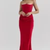 Persephone Scarlet Strapless Corset Maxi Dress Persephone Scarlet Strapless Corset Maxi Dress