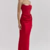 Persephone Scarlet Strapless Corset Maxi Dress Persephone Scarlet Strapless Corset Maxi Dress