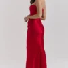 Persephone Scarlet Strapless Corset Maxi Dress Persephone Scarlet Strapless Corset Maxi Dress