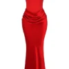 Persephone Scarlet Strapless Corset Maxi Dress Persephone Scarlet Strapless Corset Maxi Dress