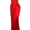 Persephone Scarlet Strapless Corset Maxi Dress Persephone Scarlet Strapless Corset Maxi Dress