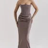 Persephone Smoke Strapless Corset Maxi Dress Persephone Smoke Strapless Corset Maxi Dress