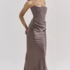 Persephone Smoke Strapless Corset Maxi Dress Persephone Smoke Strapless Corset Maxi Dress