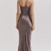 Persephone Smoke Strapless Corset Maxi Dress Persephone Smoke Strapless Corset Maxi Dress