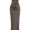 Persephone Smoke Strapless Corset Maxi Dress Persephone Smoke Strapless Corset Maxi Dress