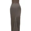 Persephone Smoke Strapless Corset Maxi Dress Persephone Smoke Strapless Corset Maxi Dress