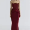 Persephone Wine Strapless Corset Maxi Dress Persephone Wine Strapless Corset Maxi Dress