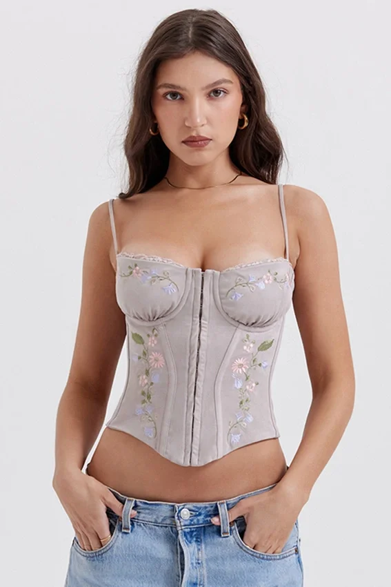 Petunia Light Lavender Embroidered Corset Petunia Light Lavender Embroidered Corset