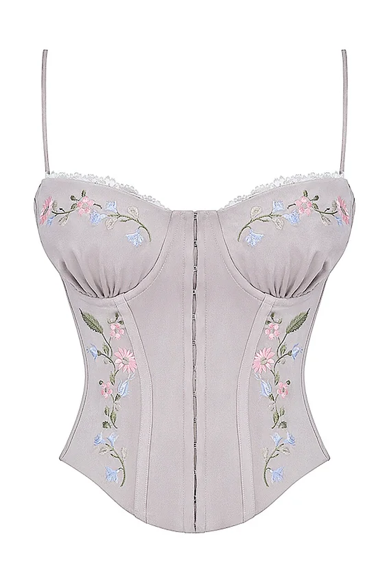 Petunia Light Lavender Embroidered Corset Petunia Light Lavender Embroidered Corset