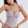 Petunia Light Lavender Embroidered Corset Petunia Light Lavender Embroidered Corset