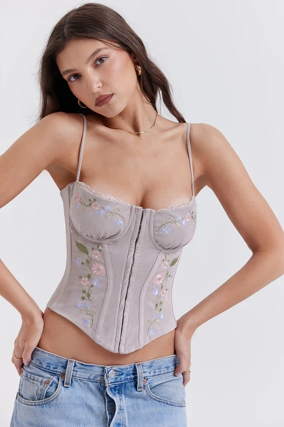 Petunia Light Lavender Embroidered Corset Petunia Light Lavender Embroidered Corset