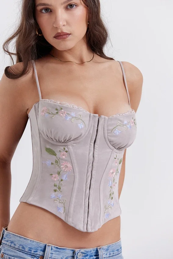 Petunia Light Lavender Embroidered Corset Petunia Light Lavender Embroidered Corset