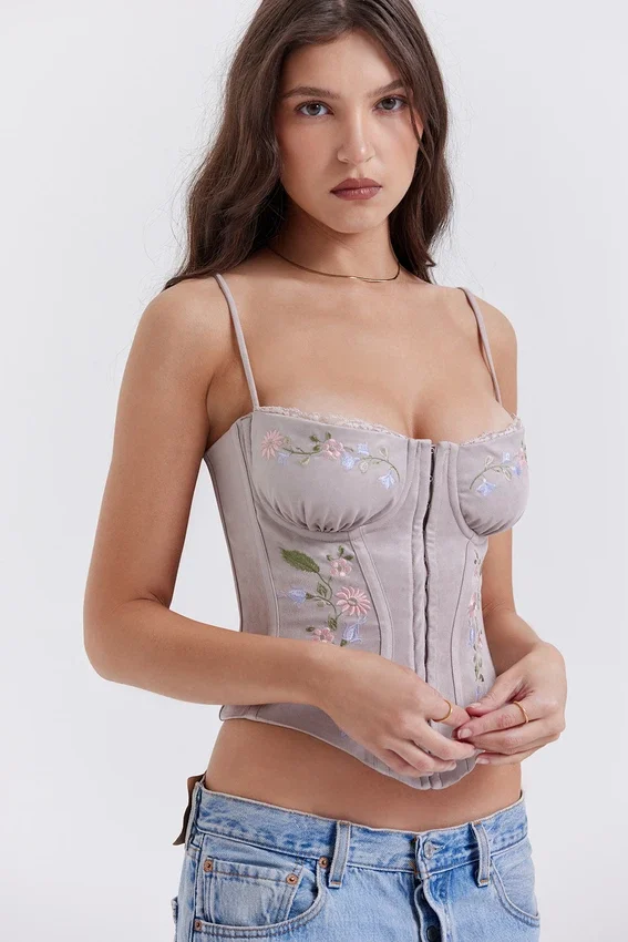 Petunia Light Lavender Embroidered Corset Petunia Light Lavender Embroidered Corset