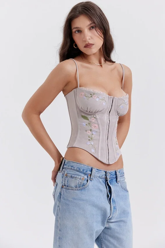 Petunia Light Lavender Embroidered Corset Petunia Light Lavender Embroidered Corset
