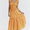 Phedra Tangerine Shirred Sundress