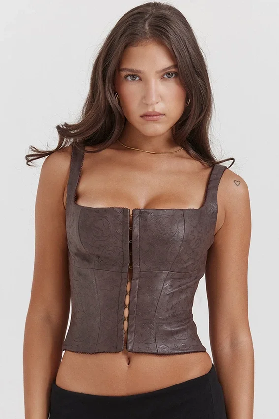Pia Brown Vegan Leather Corset Pia Brown Vegan Leather Corset