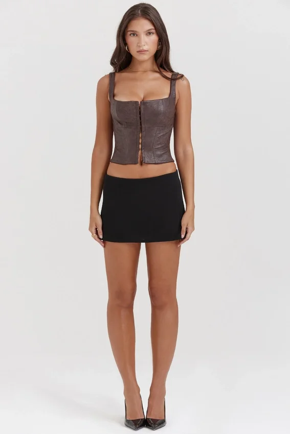 Pia Brown Vegan Leather Corset Pia Brown Vegan Leather Corset