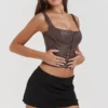 Pia Brown Vegan Leather Corset Pia Brown Vegan Leather Corset