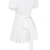 Piera White Pleated Mini Dress Piera White Pleated Mini Dress