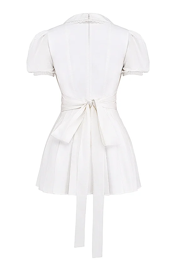 Piera White Pleated Mini Dress Piera White Pleated Mini Dress