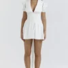 Piera White Pleated Mini Dress Piera White Pleated Mini Dress