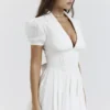 Piera White Pleated Mini Dress Piera White Pleated Mini Dress