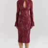 Pierette Berry Lace Midi Dress Pierette Berry Lace Midi Dress