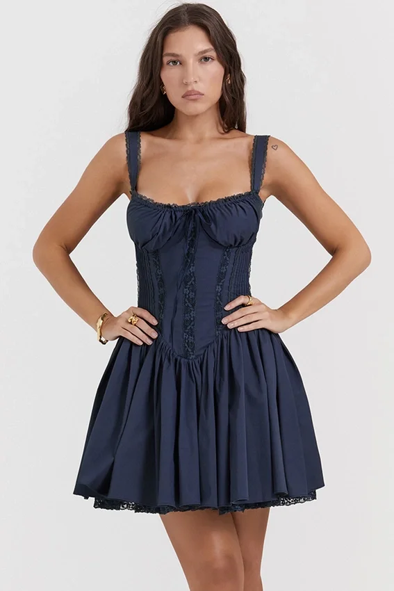 Pietra French Navy Corset Mini Dress Pietra French Navy Corset Mini Dress