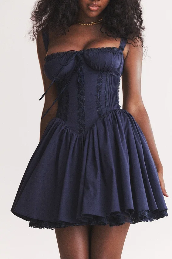 Pietra French Navy Corset Mini Dress Pietra French Navy Corset Mini Dress