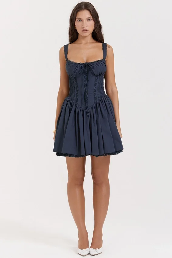 Pietra French Navy Corset Mini Dress Pietra French Navy Corset Mini Dress