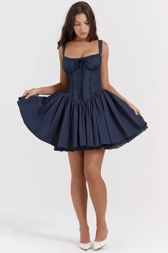Pietra French Navy Corset Mini Dress Pietra French Navy Corset Mini Dress