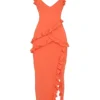 Pixie Flame Orange Ruffle Maxi Dress Pixie Flame Orange Ruffle Maxi Dress