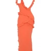 Pixie Flame Orange Ruffle Maxi Dress Pixie Flame Orange Ruffle Maxi Dress