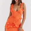 Pixie Flame Orange Ruffle Maxi Dress Pixie Flame Orange Ruffle Maxi Dress