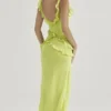 Pixie Lime Ruffle Maxi Dress