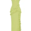 Pixie Lime Ruffle Maxi Dress