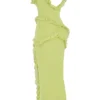 Pixie Lime Ruffle Maxi Dress