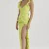 Pixie Lime Ruffle Maxi Dress
