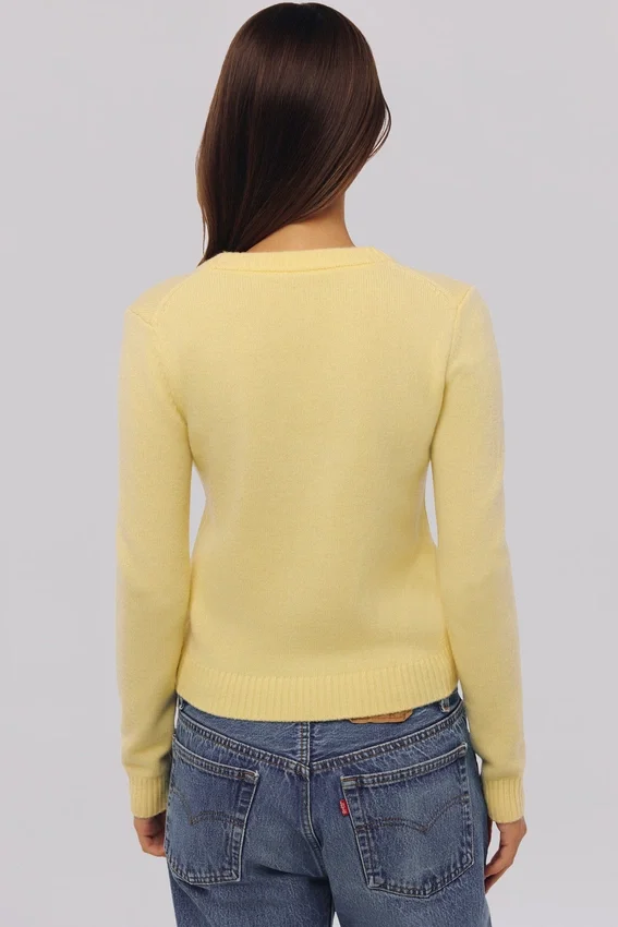 Poppie Lemon Wool + Cashmere Floral Embroidered Cardigan Poppie Lemon Wool + Cashmere Floral Embroidered Cardigan