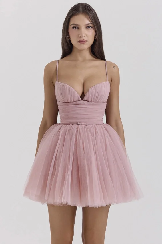 Princess French Rose Tulle Mini Dress Princess French Rose Tulle Mini Dress